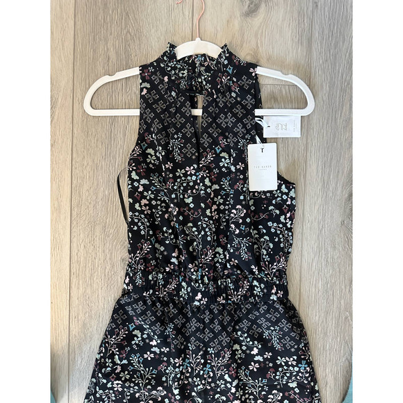 TED BAKER Marcila Hazel High Neck Wide Leg Jumpsuit In Black - Picture 9 of 15